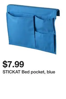 Ikea STICKAT Bed pocket, blue offer