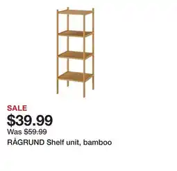 Ikea RÅGRUND Shelf unit, bamboo offer