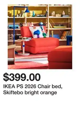 Ikea IKEA PS 2026 Chair bed, Skiftebo bright orange offer