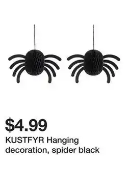 Ikea KUSTFYR Hanging decoration, spider black offer