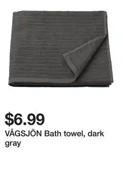Ikea VÅGSJÖN Bath towel, dark gray offer