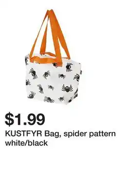 Ikea KUSTFYR Bag, spider pattern white/black offer