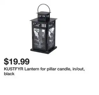 Ikea KUSTFYR Lantern for pillar candle, in/out, black offer