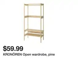 Ikea KRONÖREN Open wardrobe, pine offer