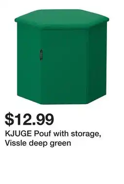 Ikea KJUGE Pouf with storage, Vissle deep green offer