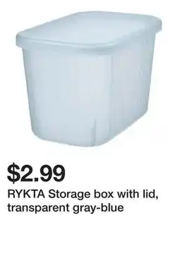 Ikea RYKTA Storage box with lid, transparent gray-blue offer