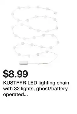 Ikea KUSTFYR LED lighting chain with 32 lights, ghost/battery operated white offer