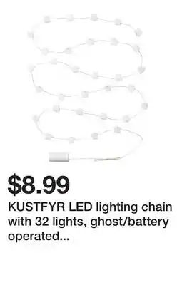 Ikea KUSTFYR LED lighting chain with 32 lights, ghost/battery operated white offer