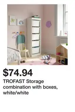 Ikea TROFAST Storage combination with boxes, white/white offer