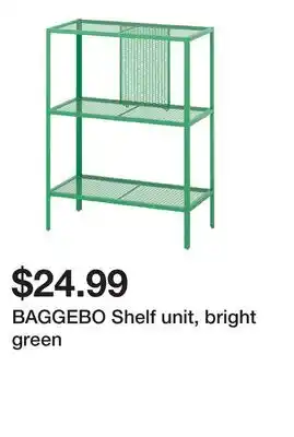 Ikea BAGGEBO Shelf unit, bright green offer