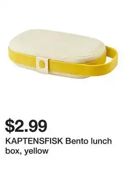 Ikea KAPTENSFISK Bento lunch box, yellow offer