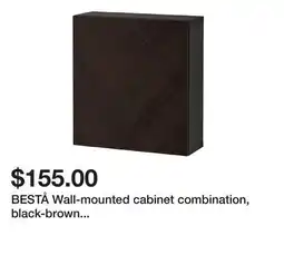 Ikea BESTÅ Wall-mounted cabinet combination, black-brown Hedeviken/dark-brown stained oak veneer offer