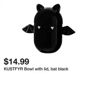 Ikea KUSTFYR Bowl with lid, bat black offer
