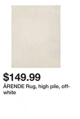 Ikea ÄRENDE Rug, high pile, off-white offer