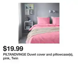 Ikea PILTANDVINGE Duvet cover and pillowcase(s), pink, Twin offer