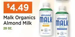 Heinen's Malk Organics Almond Milk offer