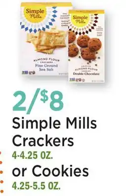 Heinen's Simple Mills Crackers 4-4.25 OZ. or Cookies 4.25-5.5 OZ offer