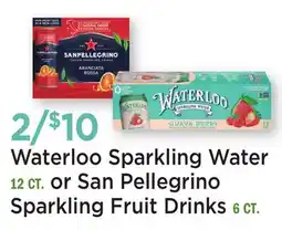 Heinen's Waterloo Sparkling Water 12 CT. or San Pellegrino Sparkling Fruit Drinks 6 CT offer