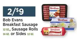 Heinen's Bob Evans Breakfast Sausage 12 OZ., Sausage Rolls 16 OZ. or Sides 12 OZ offer