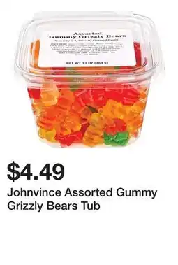 Wegmans Johnvince Assorted Gummy Grizzly Bears Tub offer
