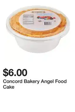 Wegmans Concord Bakery Angel Food Cake offer