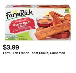 Wegmans Farm Rich French Toast Sticks, Cinnamon offer