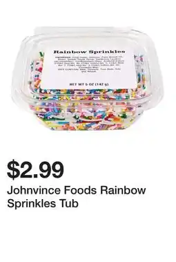 Wegmans Johnvince Foods Rainbow Sprinkles Tub offer