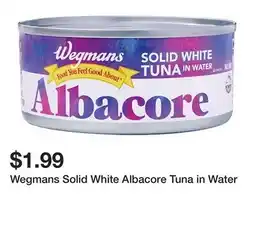 Wegmans Wegmans Solid White Albacore Tuna in Water offer