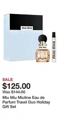 Ulta Beauty Miu Miu Miutine Eau de Parfum Travel Duo Holiday Gift Set offer