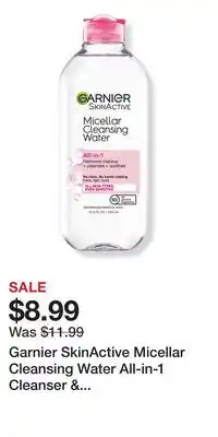 Ulta Beauty Garnier SkinActive Micellar Cleansing Water All-in-1 Cleanser & Makeup Remover offer