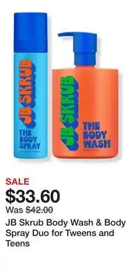Ulta Beauty JB Skrub Body Wash & Body Spray Duo for Tweens and Teens offer