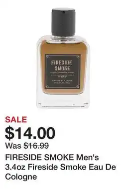 Marshalls FIRESIDE SMOKE Men's 3.4oz Fireside Smoke Eau De Cologne offer