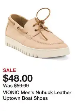 Marshalls VIONIC Men's Nubuck Leather Uptown Boat Shoes offer
