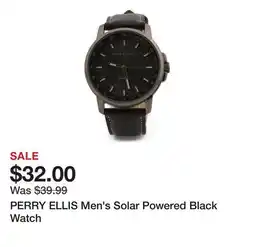 Marshalls PERRY ELLIS Men's Solar Powered Black Watch offer