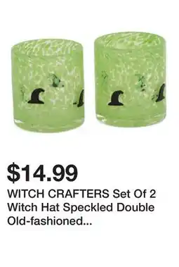 Marshalls WITCH CRAFTERS Set Of 2 Witch Hat Speckled Double Old-fashioned Glasses offer
