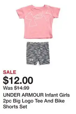 Marshalls UNDER ARMOUR Infant Girls 2pc Big Logo Tee And Bike Shorts Set offer