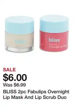 Marshalls BLISS 2pc Fabulips Overnight Lip Mask And Lip Scrub Duo offer