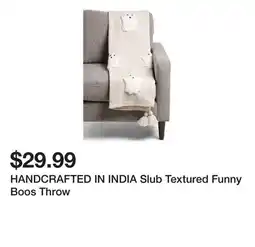 Marshalls HANDCRAFTED IN INDIA Slub Textured Funny Boos Throw offer
