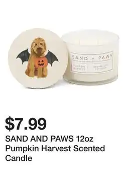 Marshalls SAND AND PAWS 12oz Pumpkin Harvest Scented Candle offer