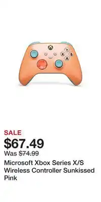 Game Stop Microsoft Xbox Series X/S Wireless Controller Sunkissed Pink offer