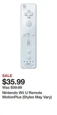 Game Stop Nintendo Wii U Remote MotionPlus (Styles May Vary) offer