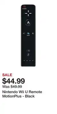 Game Stop Nintendo Wii U Remote MotionPlus - Black offer