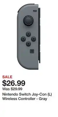 Game Stop Nintendo Switch Joy-Con (L) Wireless Controller - Gray offer