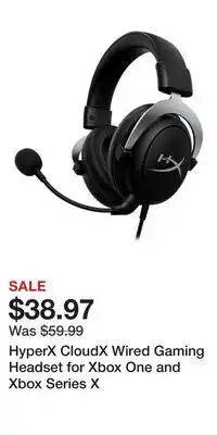 Game Stop HyperX CloudX Wired Gaming Headset for Xbox One and Xbox Series X offer