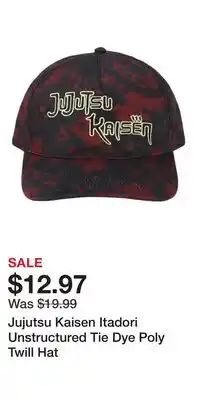 Game Stop Jujutsu Kaisen Itadori Unstructured Tie Dye Poly Twill Hat offer