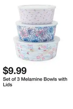 Belk Set of 3 Melamine Bowls with Lids offer