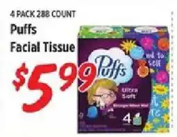 Rouses Puffs facial tissue offer