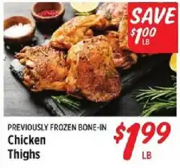 Rouses Previously Frozen Bone-In Chicken Thighs offer