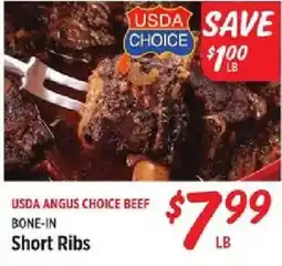 Rouses Usda angus choice beef bone-in short ribs offer