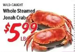 Rouses Wild-caught whole steamed jonah crab offer